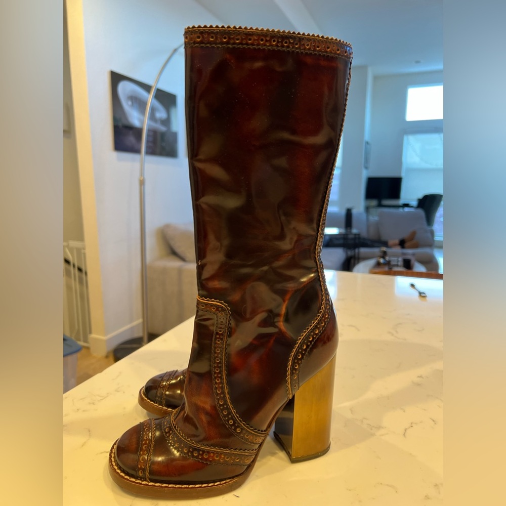 Dolce and Gabbana Brown Leather Boots